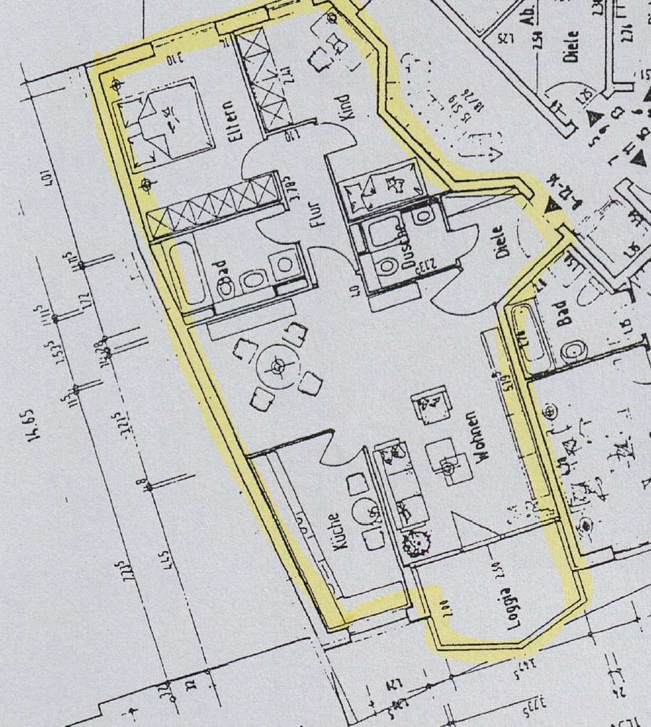 Vermietete 3-Zimmer-Wohnung mit Balkon, 1. OG, BJ 1995 in Eller optional zusätzlich Stellplatz